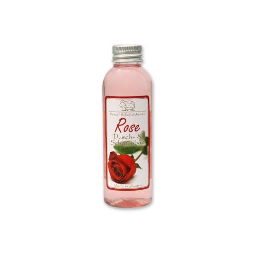 Douchegel en badschuim met biologische schapenmelk 75ml, Rode rozen